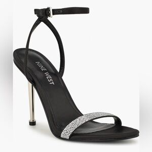 Nine West Black Heels with Silver Accents